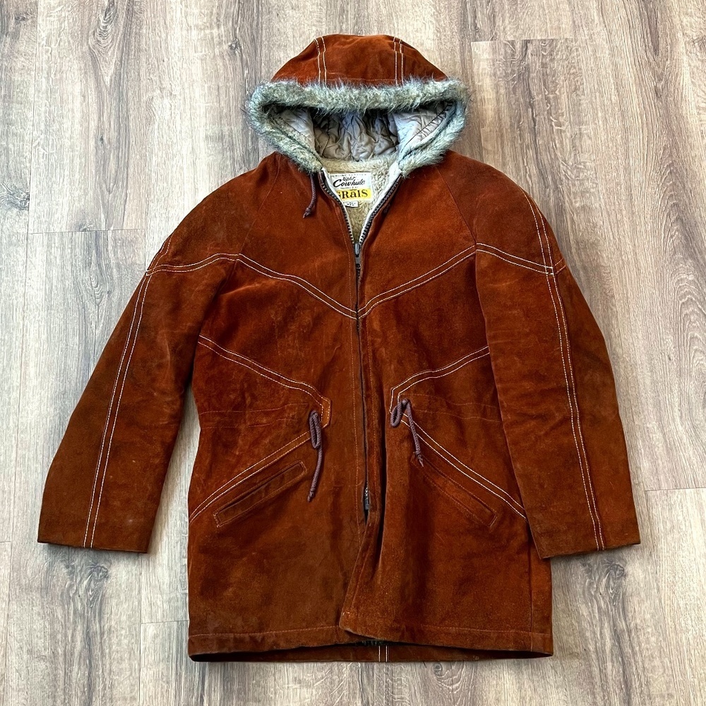 Vintage Genuine Leather Sueded Split Cowhide Jacket by Grais Sz 40